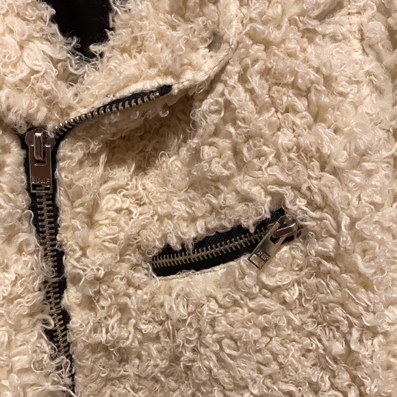 UNIF SHAGGY CREAM MOTO JACKET - Picture 10 of 13